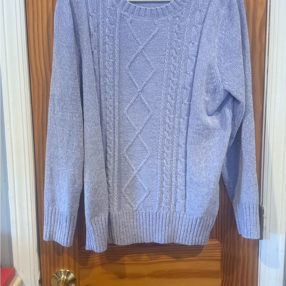 Style & Co. Women's Light Blue Cable Knit Sweater - Picture 2 of 5